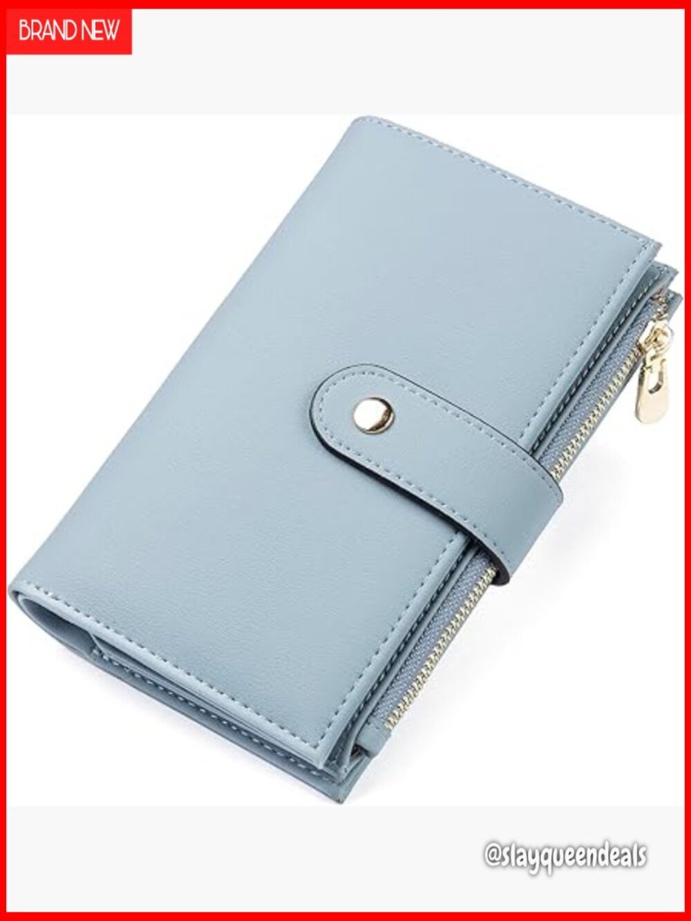 RFID Blocking Vegan Leather Trifold Wallet with Pen Holder Travel Purse